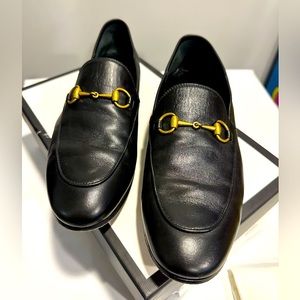 Gucci Leather Horsebit Loafer/Slides - Black, Size 9.5